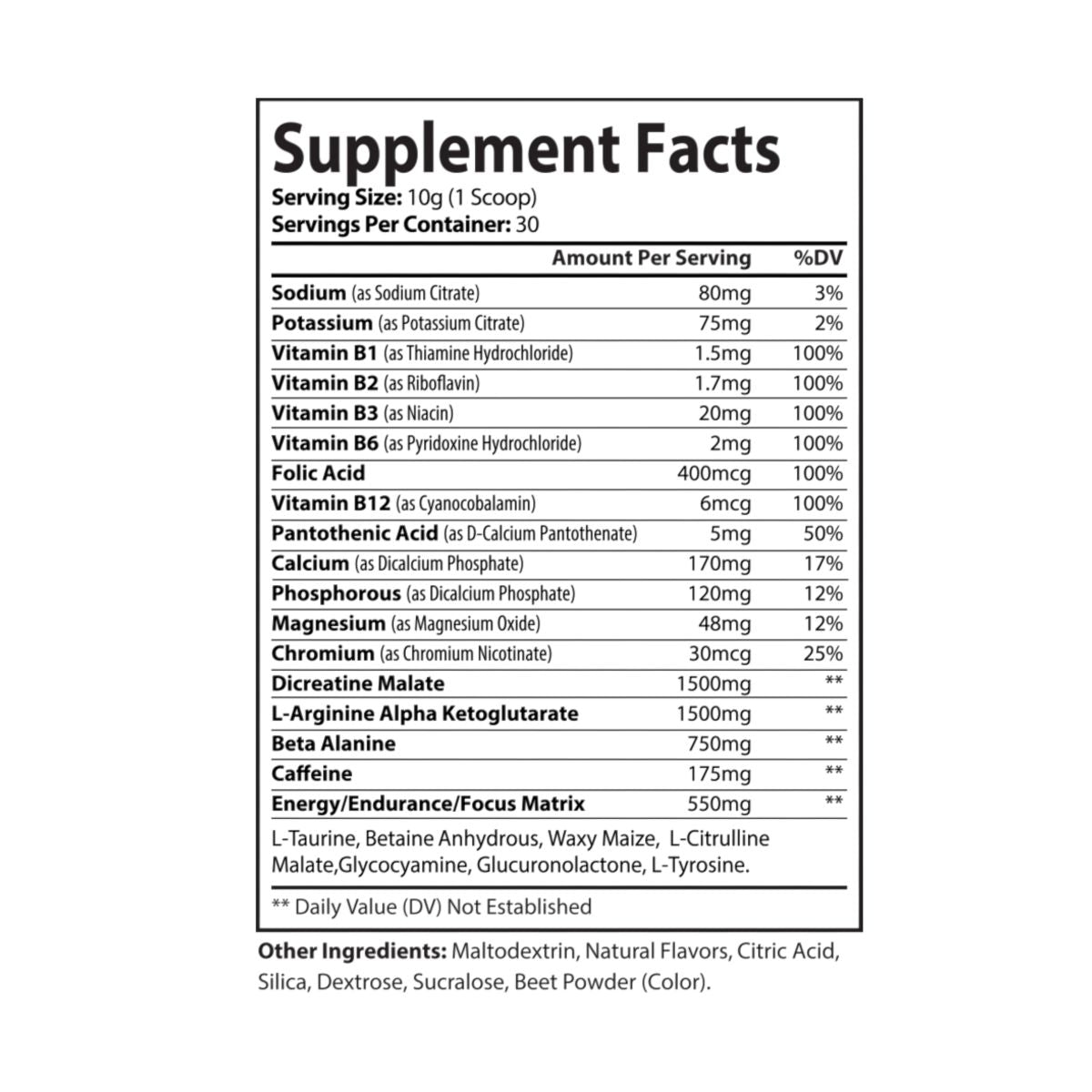 Pre Workout (200mg caffeine)